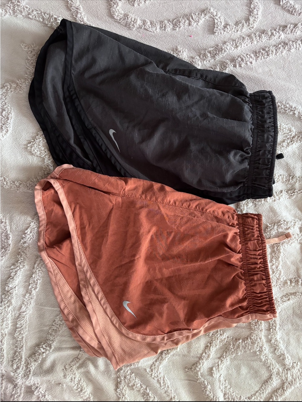 Nike Women's Running Shorts Set — Black & Rust Pink